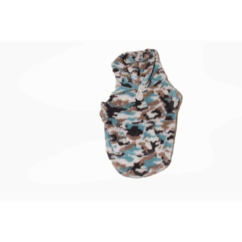 Dog‎ Hoodie Grayson Pup Dog Fleece Camo Hoodie Teal Brown Size Large - Picture 3 of 4